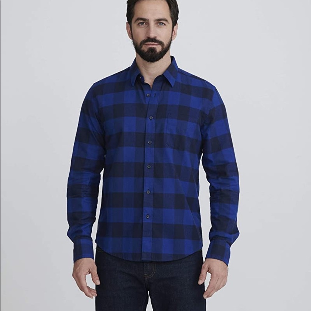 UnTuckIt Gruner Vetliner Blue Navy Flannel XXL Tal